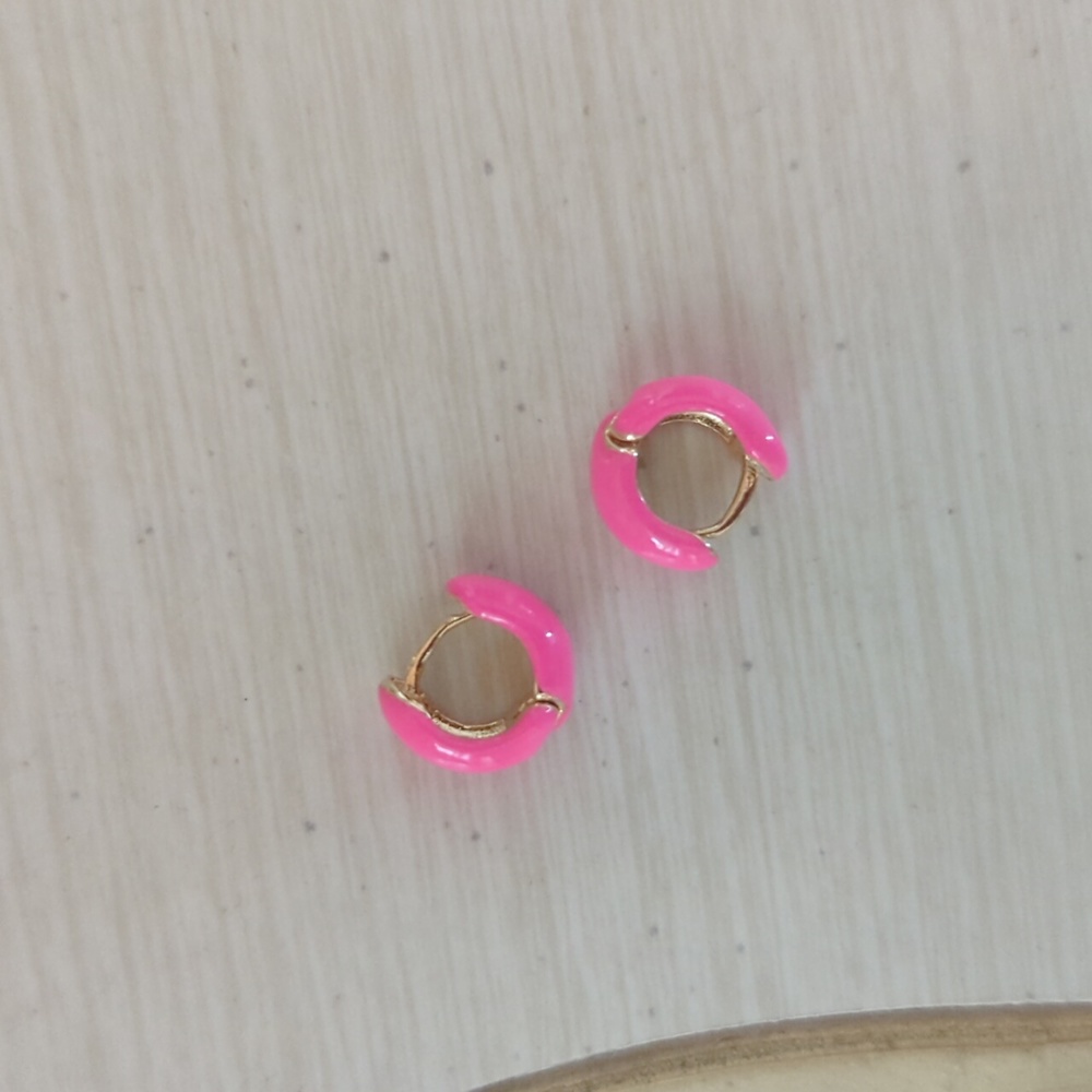 Barbiecore Pink Ceramic Huggies